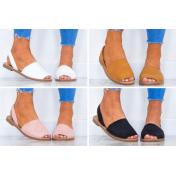 Moho Open-Toe Flat Sandals - UK 4-6 & 4 Colours!