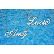 Stainless Steel Carrie Font 18" Trace Chain Name Necklace