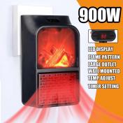 900W Mini Electric Wall-outlet Flame Heater