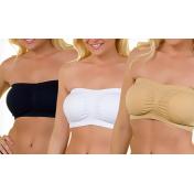 Three-Pack of Bandeau Bras in Choice of Size