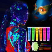 UV Blacklight Reactive Face & Body Glow Paint Kit