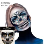 Festival Face Jewel Rhinestone with Gem Skull Teeth Sticker for Carnival