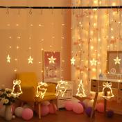 Christmas decorations for home Elk star bell curtain lights