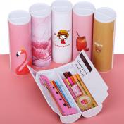 Multifunction double layer cylinder pencil case