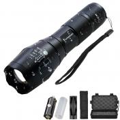 Military-Grade Flashlight With Rechargeable Battery & 5pc Accessory Box - Up To 1km Reach!