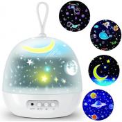4 Set Films 360° Rotating 8 Lighting Modes LED Night Lights Lamp