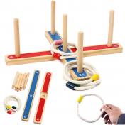 Outdoor Sport Toys Hoop Ring Toss Wooden Ring Toss Quoits Garden Game