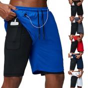 Anti-Glare Double Layer Fitness Training Sports Shorts