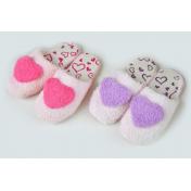 Fluffy Heart Slippers - Pink or Purple