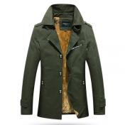 Men's Fur-Lined Windbreaker Long Jacket - 5 Colours & 7 Sizes