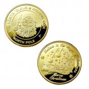 Collectible Santa Claus Gold Plated Wishing ouvenir Coin