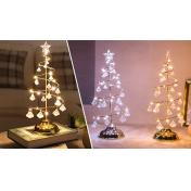 Battery Powered Crystal Christmas Tree Lamp - 2 Colours