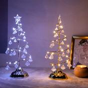 Battery Powered Crystal Christmas Tree Lamp - 2 Colours