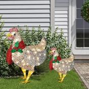 Light-up Chicken Courtyard Decoration with LED String