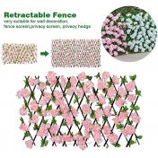 Artificial Hedge Garden Trellis With Flower & Leaves