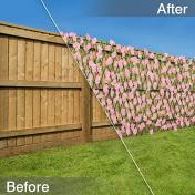 Artificial Hedge Garden Trellis With Flower & Leaves