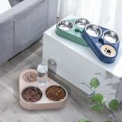 Stainless Steel Pet Feeder Bowl With Automatic Water Drinking Bottle