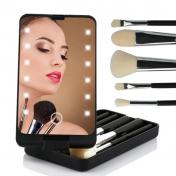Creative Folding Makeup Mirror With Makeup Brush Set 