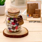 Happy Pills Capsule Letters Message in a Glass Bottle