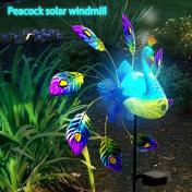 Solar Peacock Light Home Yard Garden Ornament