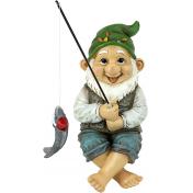 Fishing Gnome Sitter Statue
