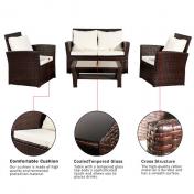 Outdoor Rattan Sofa Combination Four-piece Package