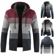 Men's Hooded Plush-Lined Zip-Up Cardigan - 5 Colours & 4 Sizes