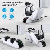 Dual Fast Charger for PS5 Wireless Controller USB Type-C Charging Cradle Dock