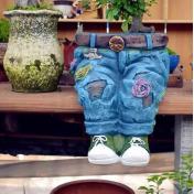 Denim Pants Resin Flower Pot