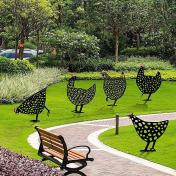 Acrylic Hen Silhouette Art Garden Stakes