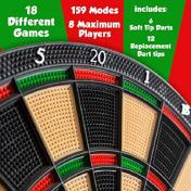 Electronic Dartboard with LED Digital Score Display and Plastic Tip Darts