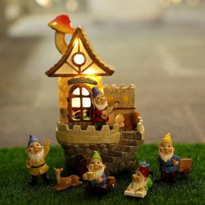 Solar Elf Castle Lamp Garden Ornaments