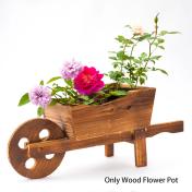 Wooden Cart Flower Pot