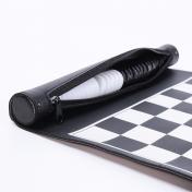 PU Leather Roll-Up Travel Game - Chess/Checkers