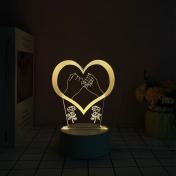 Romantic Love 3D 3 colors Led Lamp