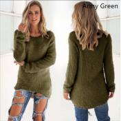 Women Crew Neck Knitted Sweater