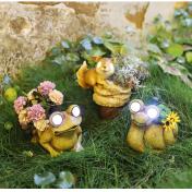Solar Lamp Cute Animal Resin Flower Pot