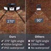 74 LED Solar Powered Outdoor Sensor Lamp