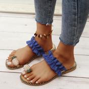 Womens Pineapple Pearls Sandals Clip Toe Flip Flops