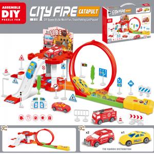 DIY Assembly Catapult Truck Track Toys
