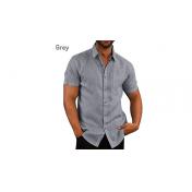 Men's Linen Short Sleeve Shirt - 5 Colours & 7 Sizes