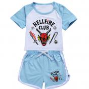 2pcs Short Sleeve T Shirt & Shorts Hellfire Club Sportswear