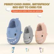 Adults & Kids Lovely Cartoon Shark Cotton Slippers