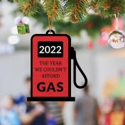 Funny Gas 2022 Christmas Wooden Ornament