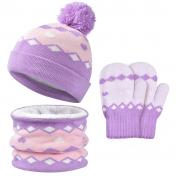 Kids Winter Hat Scarf Gloves Set 