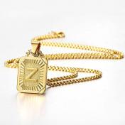 Gold Plated Stainless Steel Letter Pendant Necklace