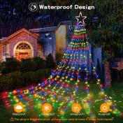 Solar Waterfall Christmas Tree Lights