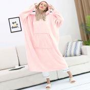 Oversized Plush Hooded Blanket - Grey, Pink or Blue!