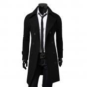 Men's Double-Breasted Long Coat