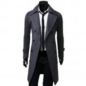 Men's Double-Breasted Long Coat
